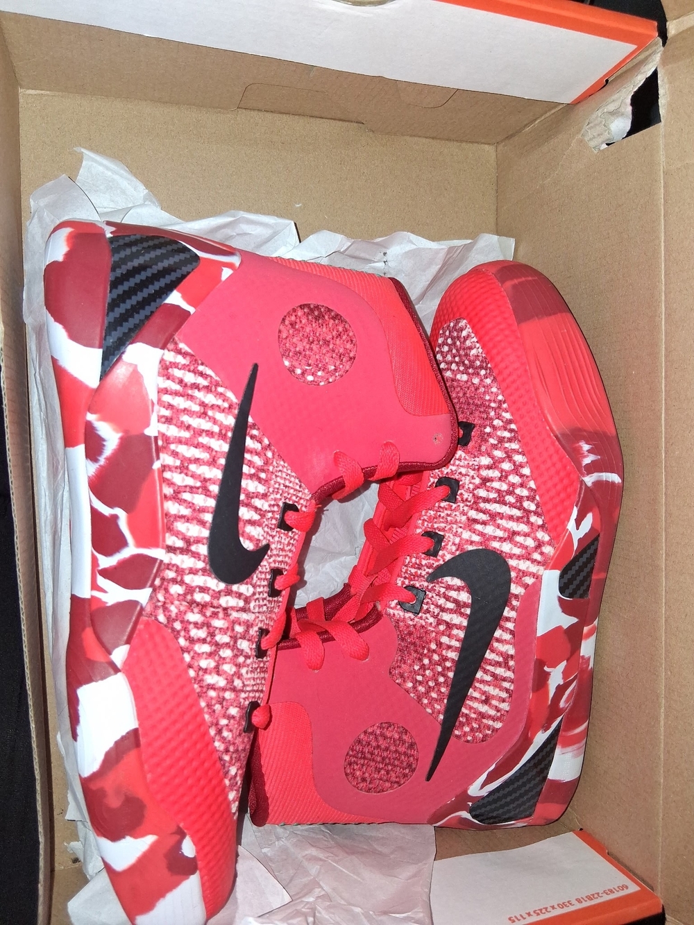 Nike Kids' Red Basketball Shoes with Black Swoosh